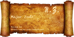 Major Zoé névjegykártya