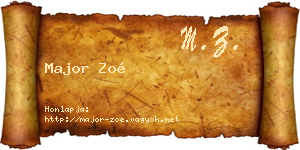 Major Zoé névjegykártya